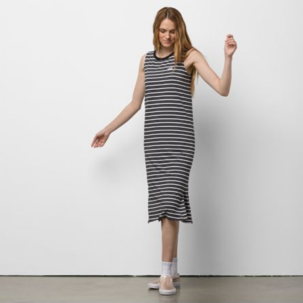 NWT Vans Mini Check Tank Midi Striped Dress